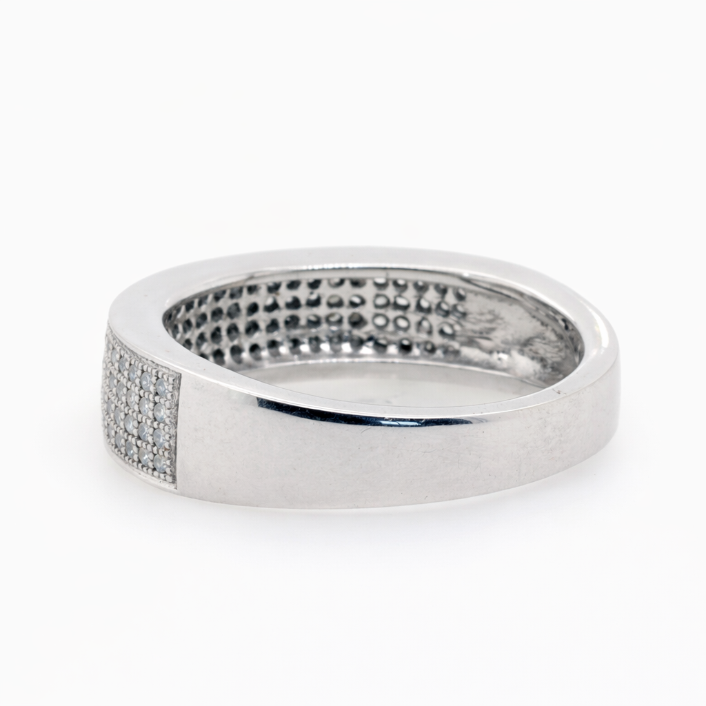 9ct White Gold Micro-Pave Diamond Ring