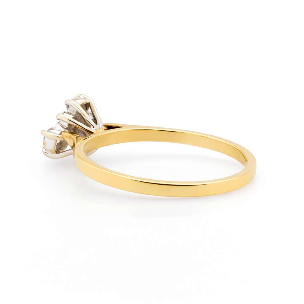 9ct Yellow and White Gold Diamond Cluster