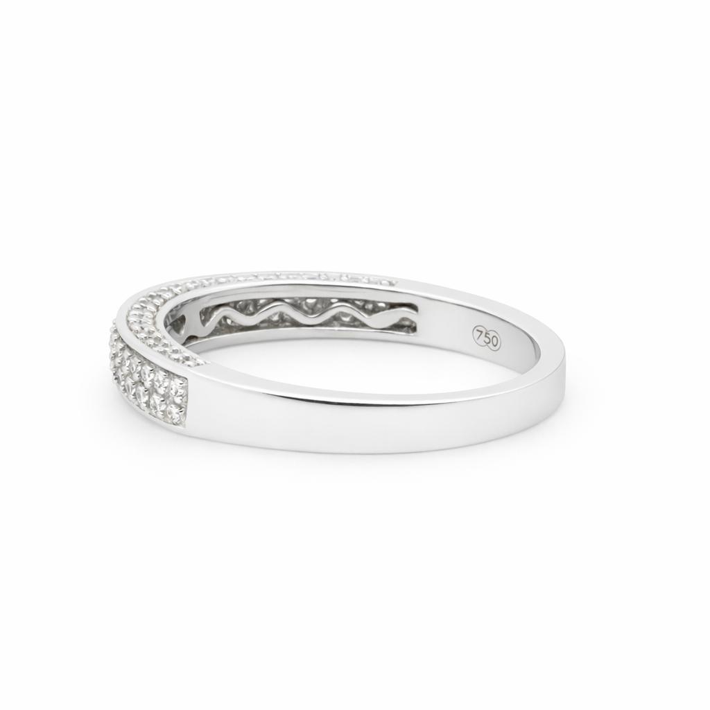 18ct White Gold Pave Set Eternity/Wedding Ring with Diamonds