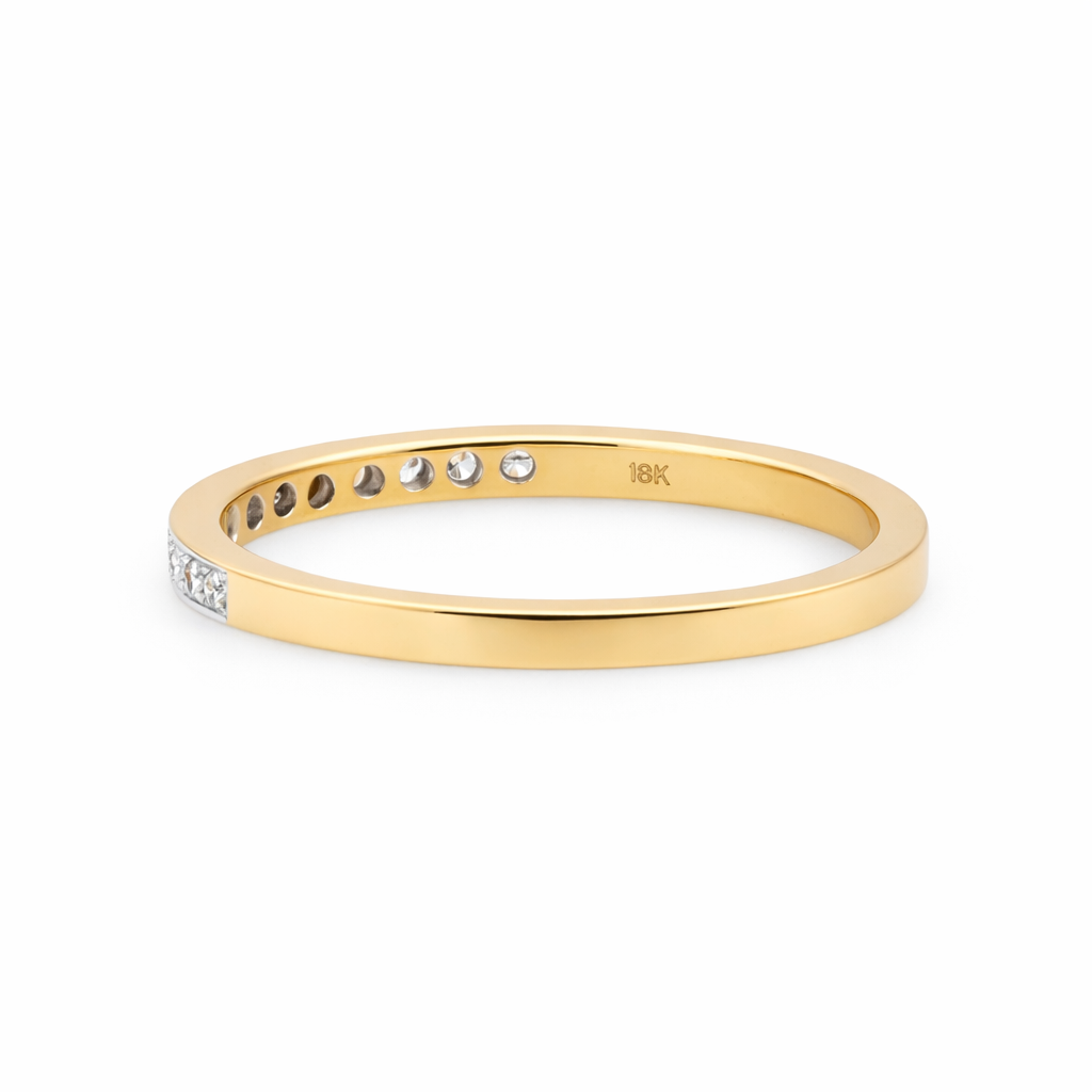 18ct Yellow Gold Natural Diamond Band