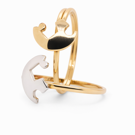 9ct Yellow, White Gold Ring