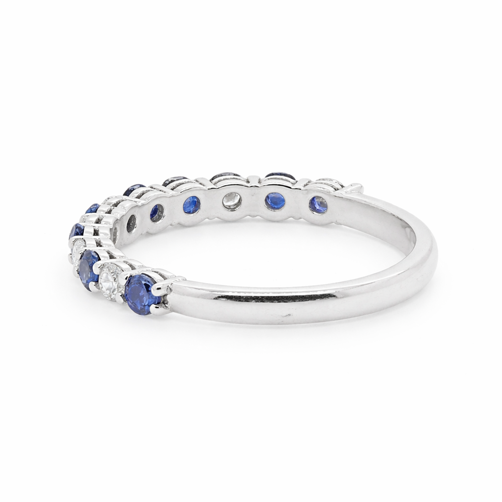 18ct White Gold Eternity Ring with Ceylon Sapphires and Diamonds