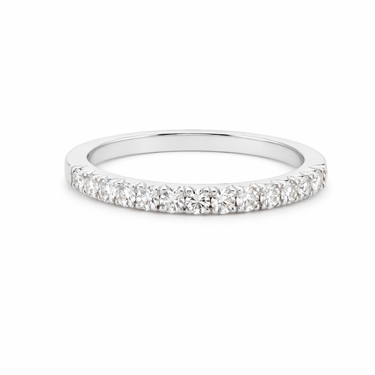 9ct White Gold Handmade Eternity Ring with Diamonds