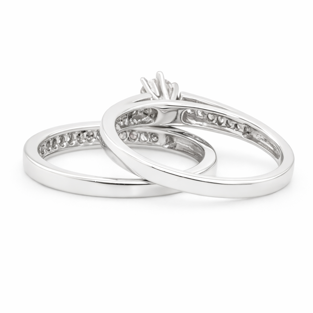 18ct White Gold Natural Diamond Bridal Set