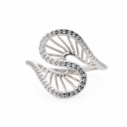 9ct White Gold Diamond Dress Ring