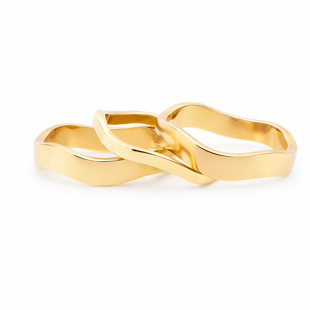 9ct Wave Ring Set