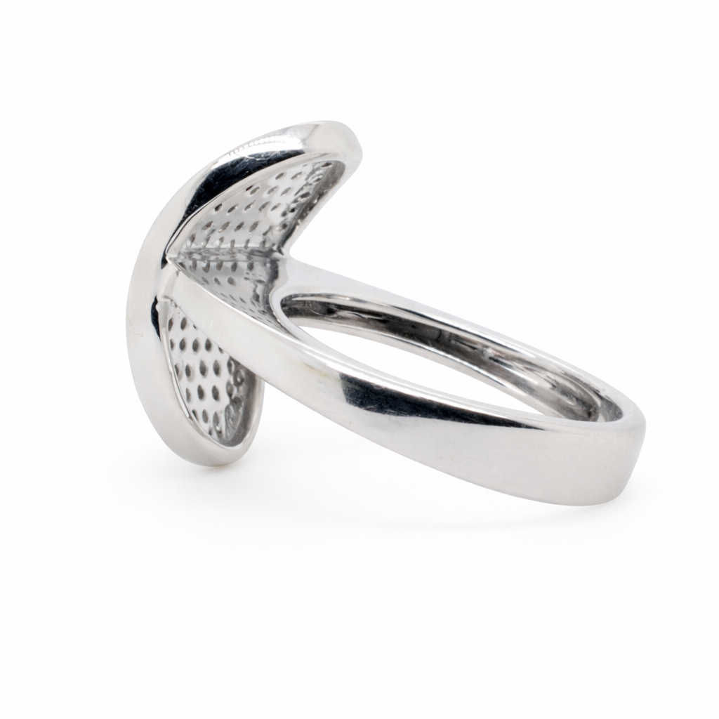 18ct White Gold Natural Diamond Pave Ring