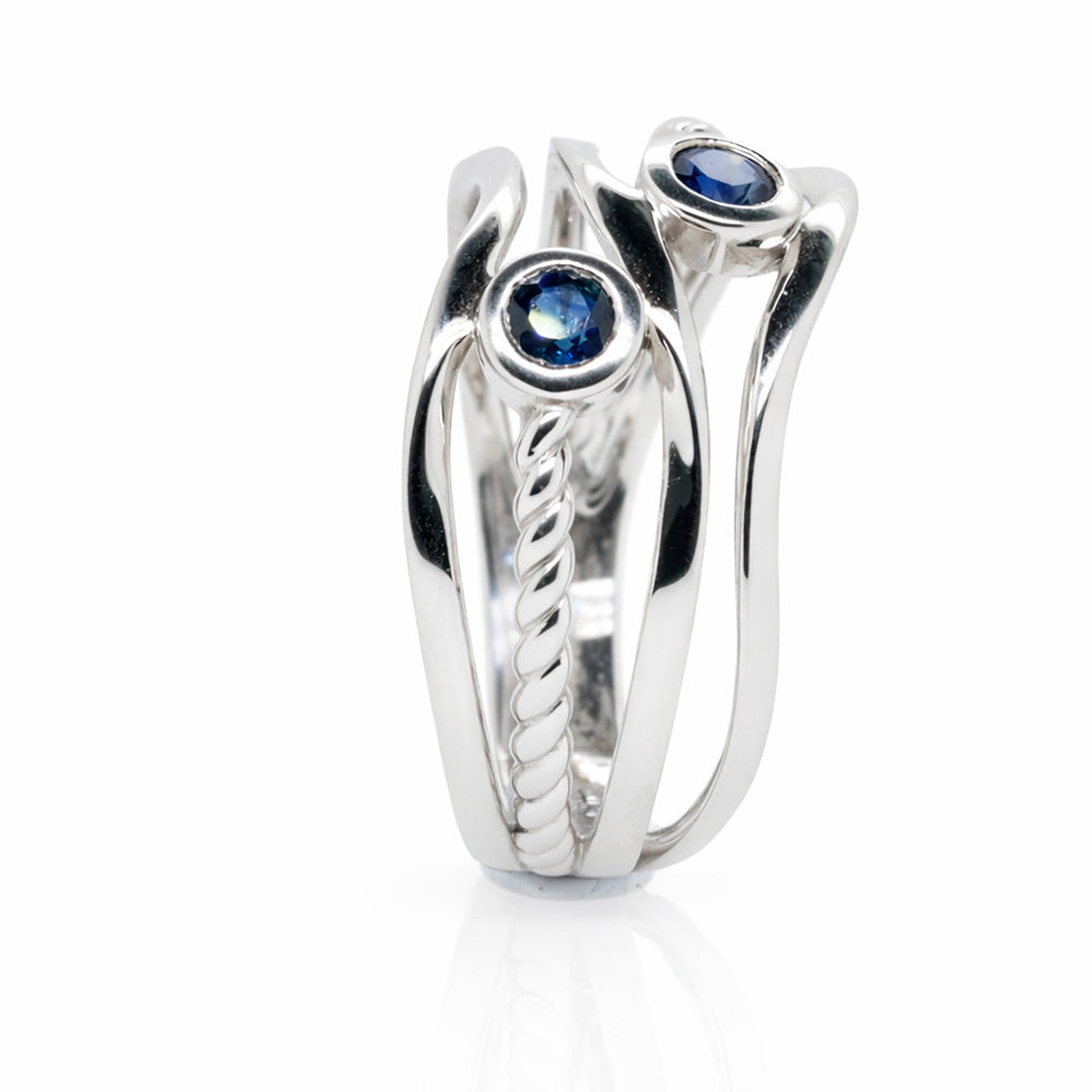 9ct White Gold Sapphire Ring