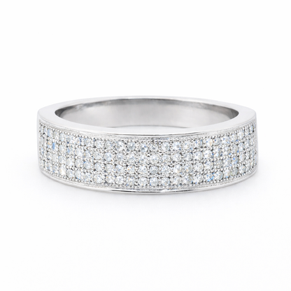 9ct White Gold Micro-Pave Diamond Ring