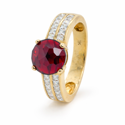 9ct Yellow Gold Australian Harts Range Garnet and CZ