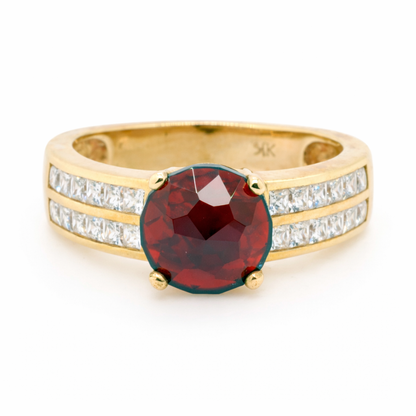 9ct Yellow Gold Australian Harts Range Garnet and CZ