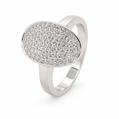 18ct White Gold Natural Diamond Pave Ring