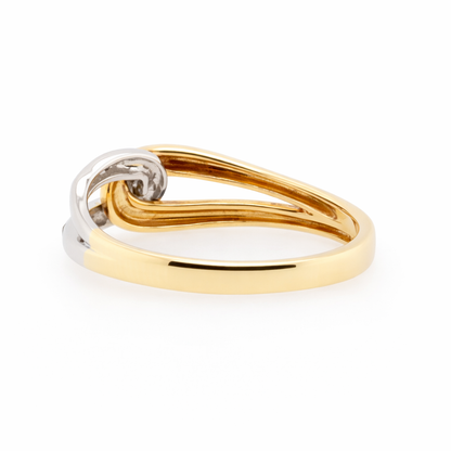 9ct White and Yellow Gold Diamond Infinity Ring