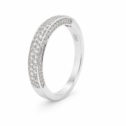 18ct White Gold Pave Set Eternity/Wedding Ring with Diamonds