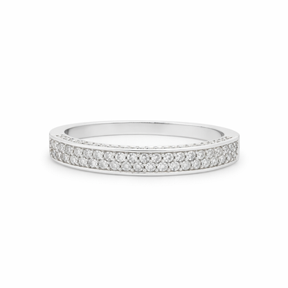 18ct White Gold Pave Set Eternity/Wedding Ring with Diamonds
