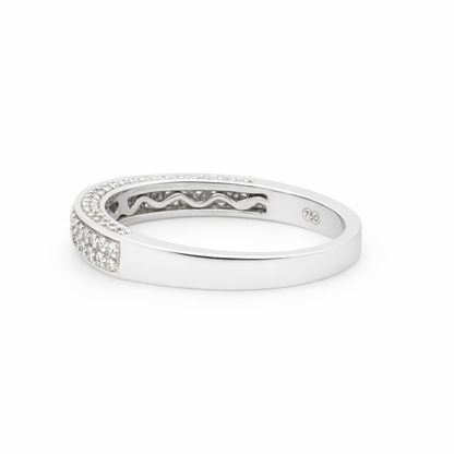 18ct White Gold Pave Set Eternity/Wedding Ring with Diamonds