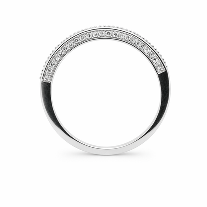 18ct White Gold Pave Set Eternity/Wedding Ring with Diamonds