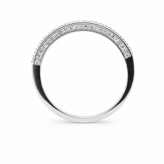 18ct White Gold Pave Set Eternity/Wedding Ring with Diamonds