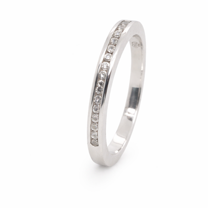 18ct White Gold Channel Set Diamond Band