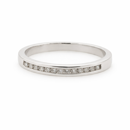 18ct White Gold Channel Set Diamond Band