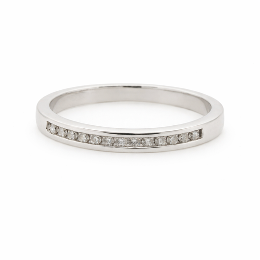 18ct White Gold Channel Set Diamond Band