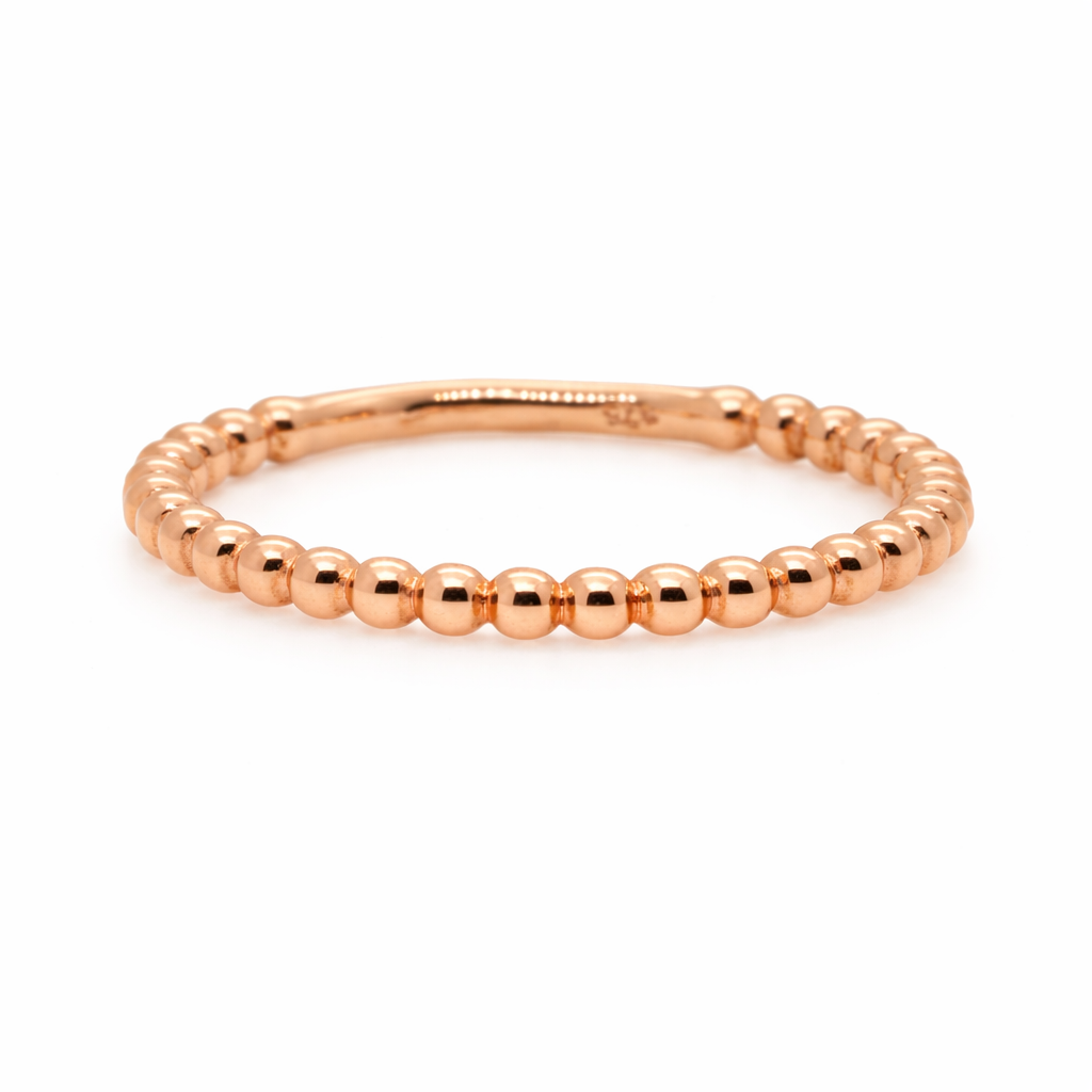 9ct Rose Gold Beaded Band