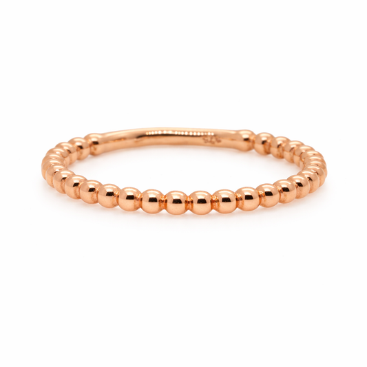 9ct Rose Gold Beaded Band
