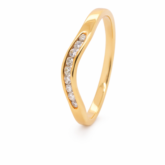 18ct Curved Channel Set Diamond Band