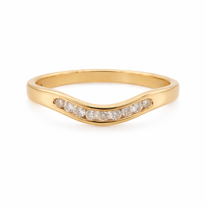 18ct Curved Channel Set Diamond Band