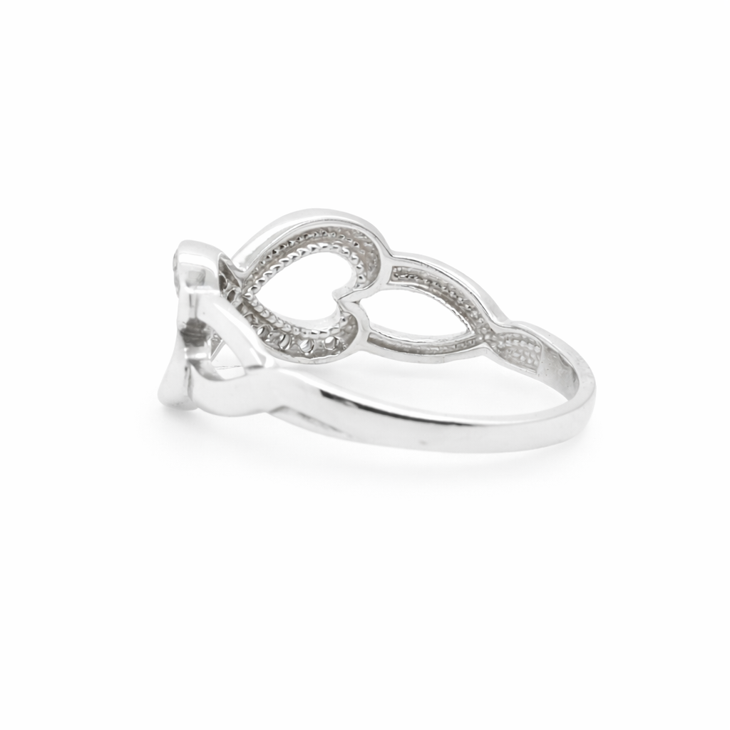 9ct White Gold Infinity Ring with CZs