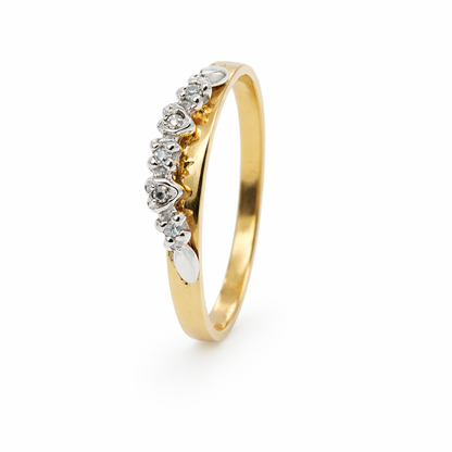9ct Yellow and White Gold Eternity Ring with Diamonds