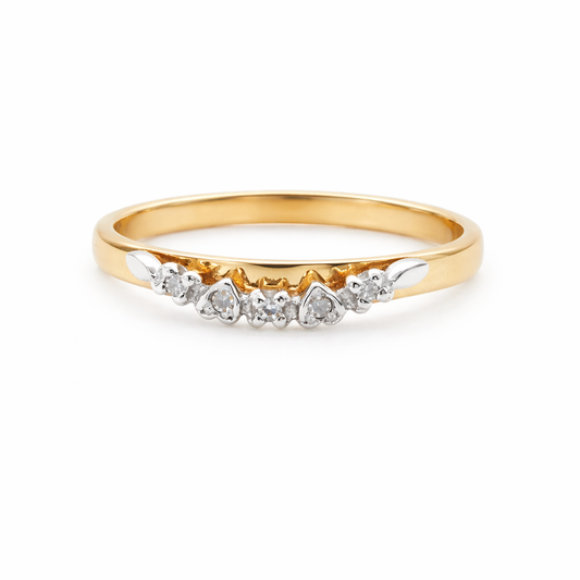 9ct Yellow and White Gold Eternity Ring with Diamonds