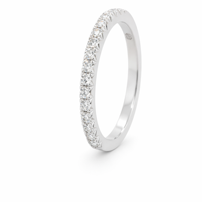 9ct White Gold Handmade Eternity Ring with Diamonds