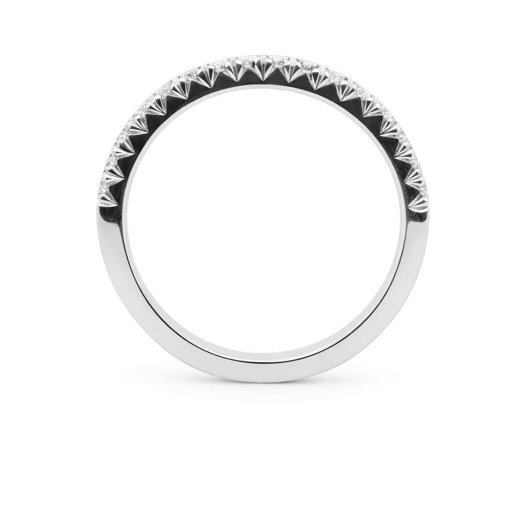 9ct White Gold Handmade Eternity Ring with Diamonds