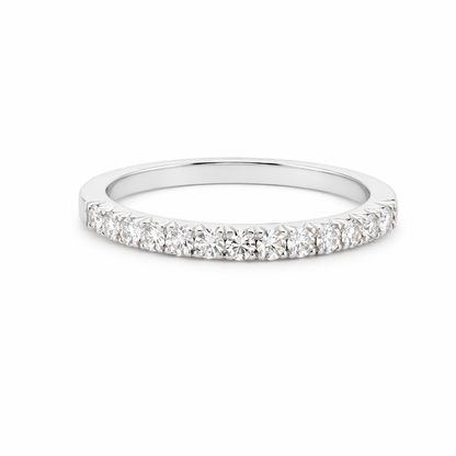 9ct White Gold Handmade Eternity Ring with Diamonds
