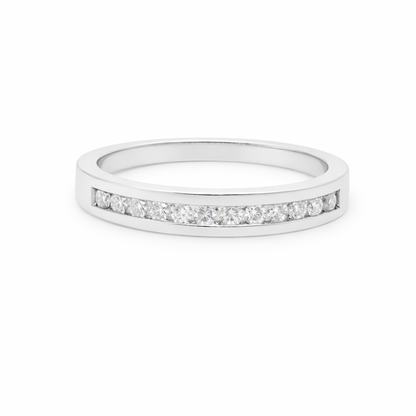 9ct White Gold Channel Set Eternity/Wedding Ring with Diamonds