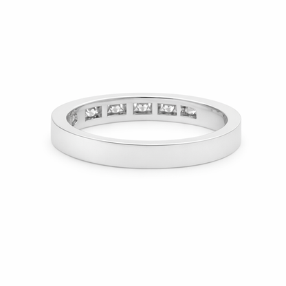 9ct White Gold Channel Set Eternity/Wedding Ring with Diamonds