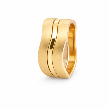 9ct Wave Ring Set