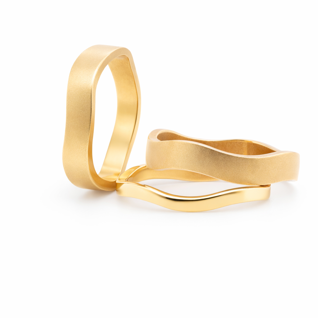 9ct Wave Ring Set