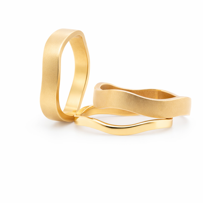 9ct Wave Ring Set