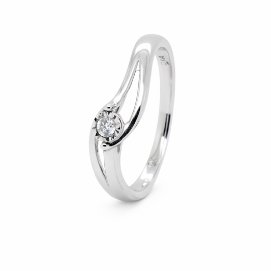 9ct White Gold Diamond Ring