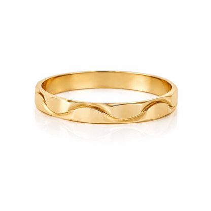 9ct Yellow Gold Faceted Band