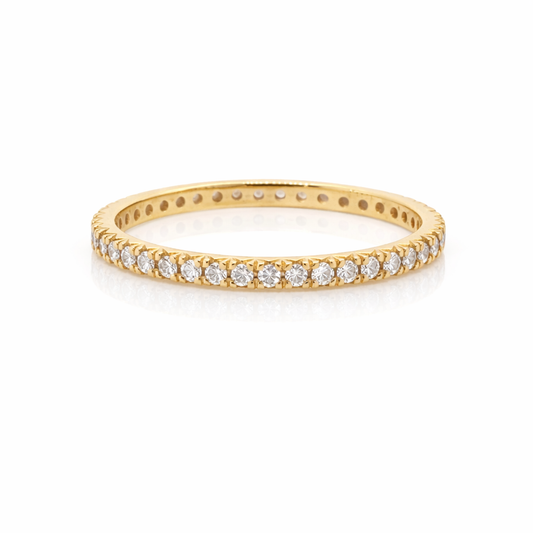 18ct Yellow Gold Handmade Diamond Eternity/Wedder
