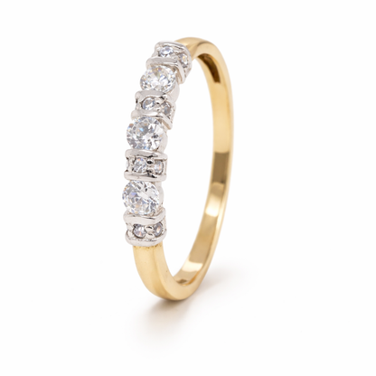 9ct Yellow Gold Ring with Cubic Zirconias