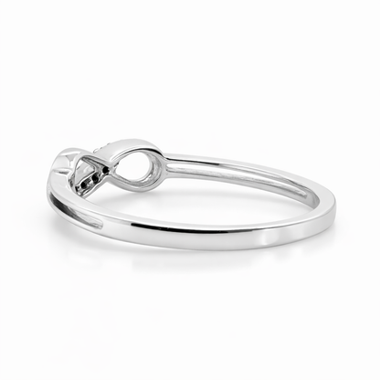 9ct White Gold Infinity Ring with Diamonds
