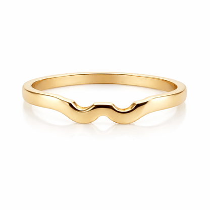 9ct Gold Band with Curved Claw Cutouts