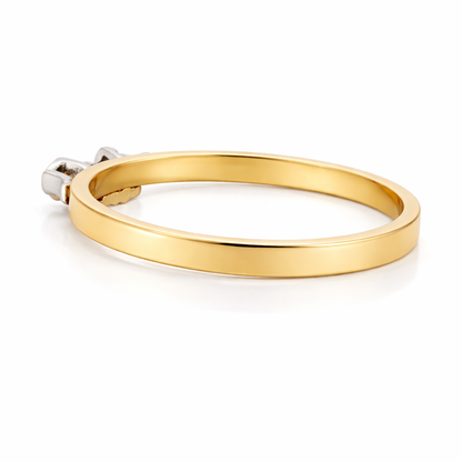 9ct Yellow Gold Hear and Diamond Eternity/Wedding Rin