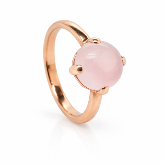 9ct Rose Gold Ring with Natural Rose Quartz