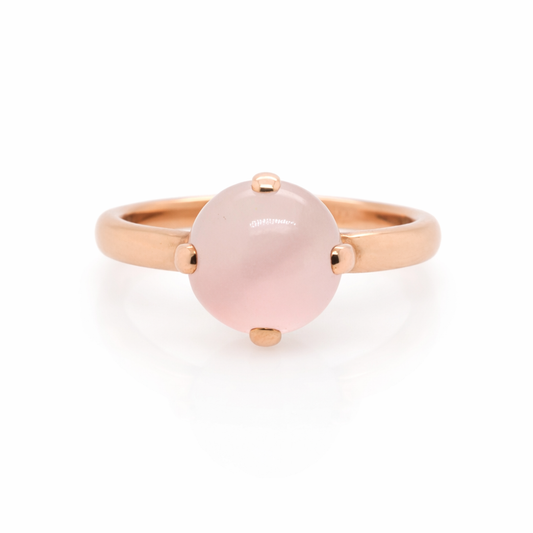 9ct Rose Gold Ring with Natural Rose Quartz