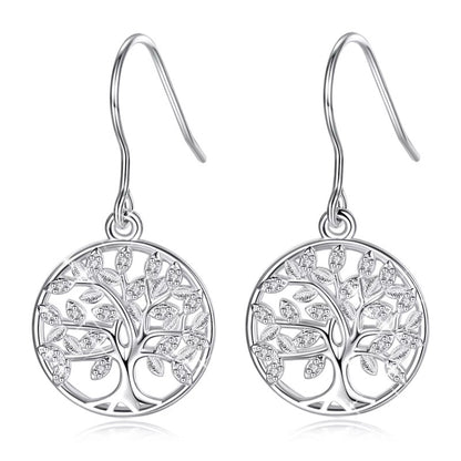 Sterling Silver Tree of Life Drop Earings
